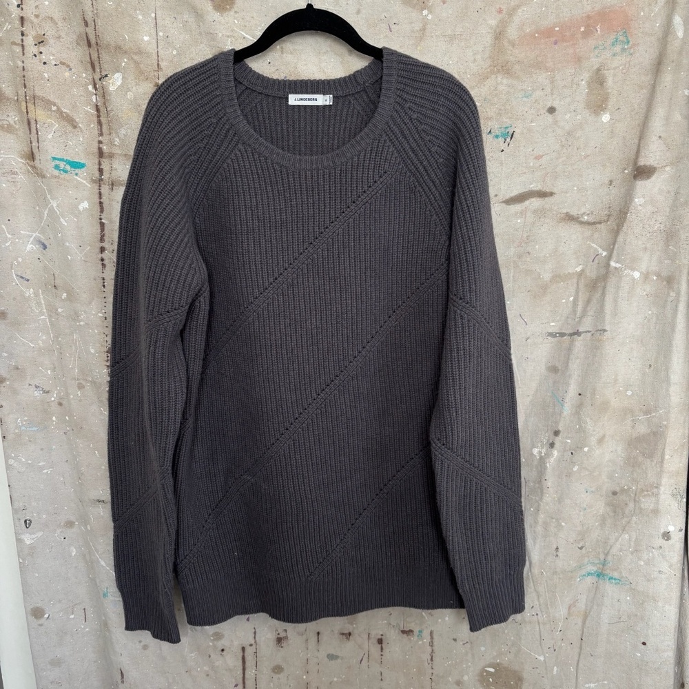 J Lindeberg Arvid Diagonal Rib Merino Wool Jumper